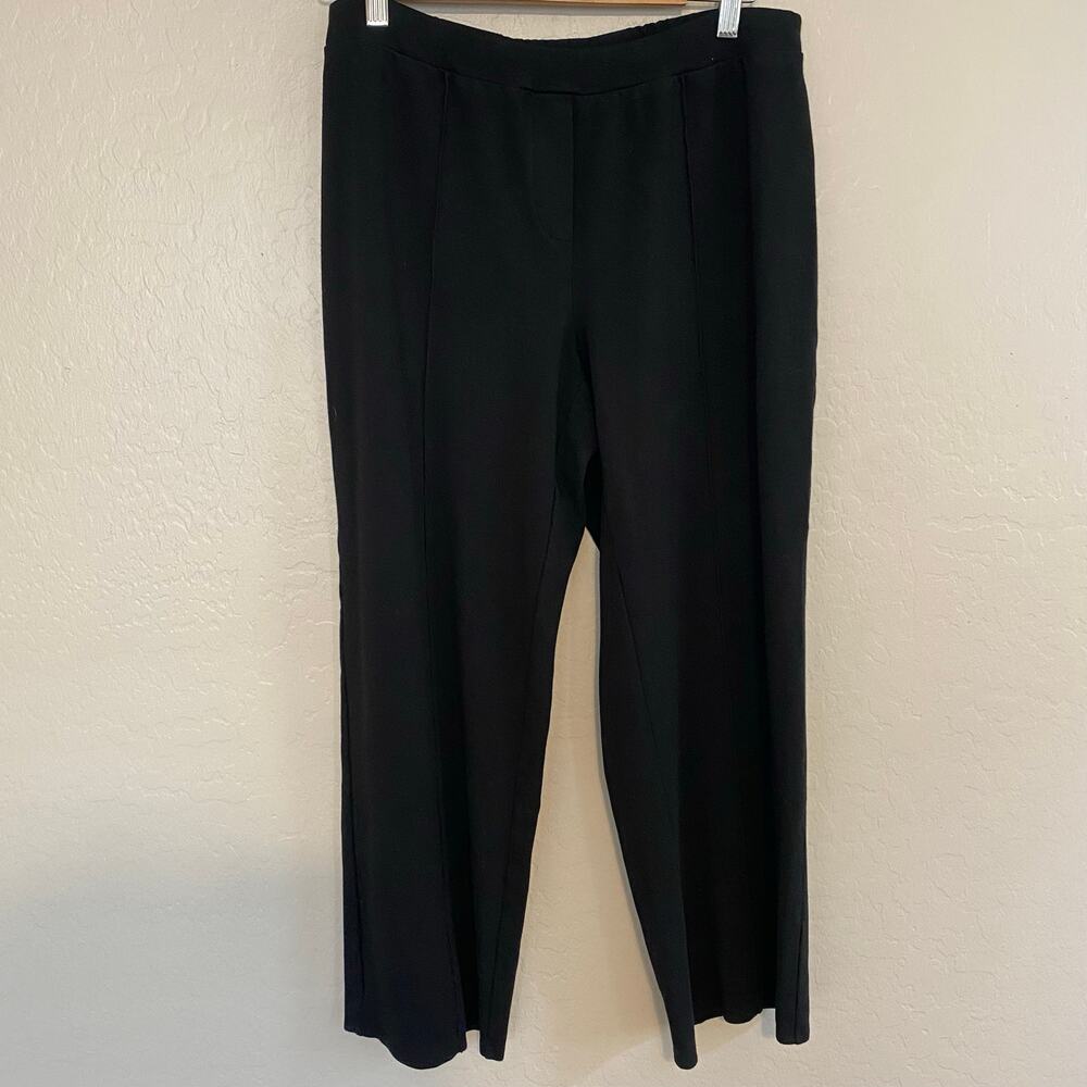 J. Jill Wearever Collection Pin Tuck Pant Womens Sz Medium Petite Black Stretch